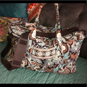 Vera Bradley Java Blue Travel Duffel Tote
